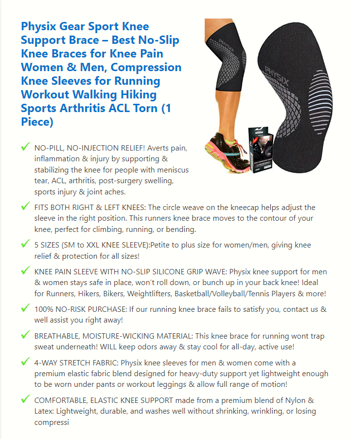  Physix Gear Knee Support Brace For Running